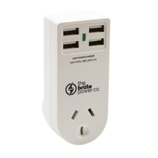 The Brute Power Co. Power Adaptor - 1 Socket + 4 USB MKBPAUSB4