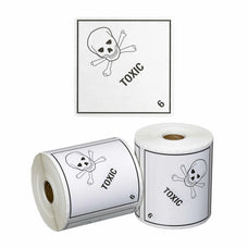 TOXIC 6 Printed Permanent Adhesive Label 99mm x 99mm x 500 Labels per roll MPH15290