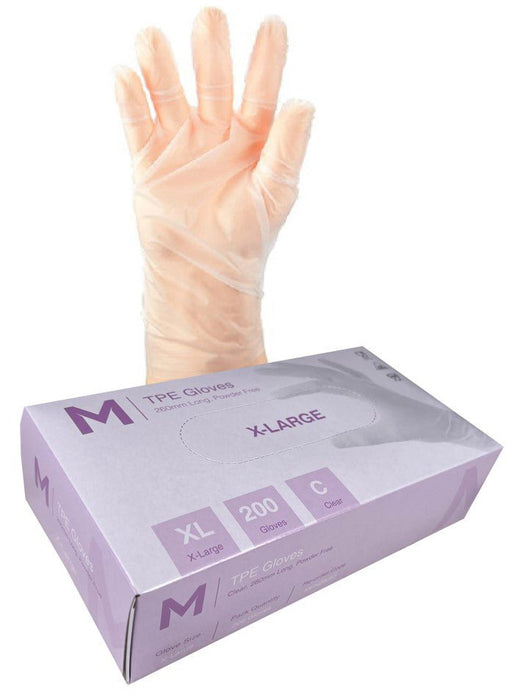 TPE Clear Powder Free Gloves 2.0g x 2000's - Extra Large MPH29065
