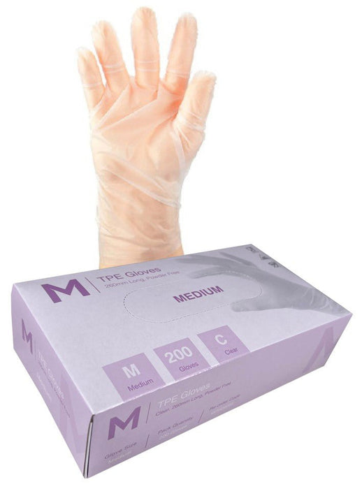 TPE Clear Powder Free Gloves 2.0g x 2000's - Medium MPH29055