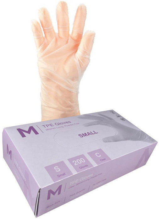 TPE Clear Powder Free Gloves 2.0g x 2000's - Small MPH29050