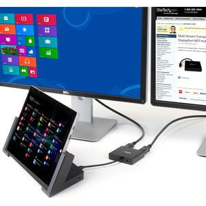 Triple Head DisplayPort 1.2 Multi Monitor MST Hub - DisplayPort 1.2 Multi Stream Video Output Hub - 1x DP (M) to 3x DP (F) Divisor - DisplayPort Multiplicator Hub IM2639104