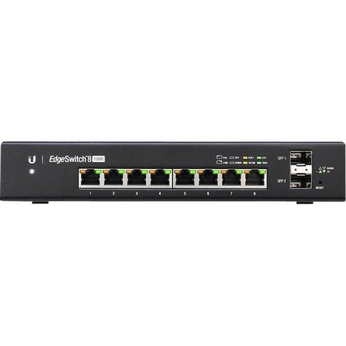 Ubiquiti Managed PoE+ Gigabit Switch with SFP - 8 Ports - Manageable - Gigabit Ethernet - 10/100/1000Base-TX, 1000Base-X - 2 Layer Supported - Modular - 2 SFP Slots - Twisted Pair, Optical Fiber - Standalone, Desktop, Wall Mountable IM3418065