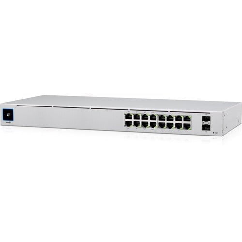 Ubiquiti UniFi 16-Port PoE Switch - 16 Ports - Manageable - 2 Layer Supported - Modular - 2 SFP Slots - Twisted Pair, Optical Fiber - 1U High - Rack-mountable, Desktop IM4791278