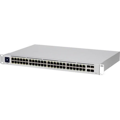 Ubiquiti UniFi USW-48-PoE Ethernet Switch - 48 Ports - Manageable - 2 Layer Supported - Modular - 4 SFP Slots - 45 W Power Consumption - 195 W PoE Budget - Twisted Pair, Optical Fiber - PoE Ports - 1U High - Rack-mountable, Desktop IM4962352