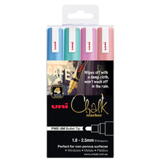Uni Chalk Marker 1.8-2.5mm Bullet Tip 4 Pack Metallic PWE-5M CX249794