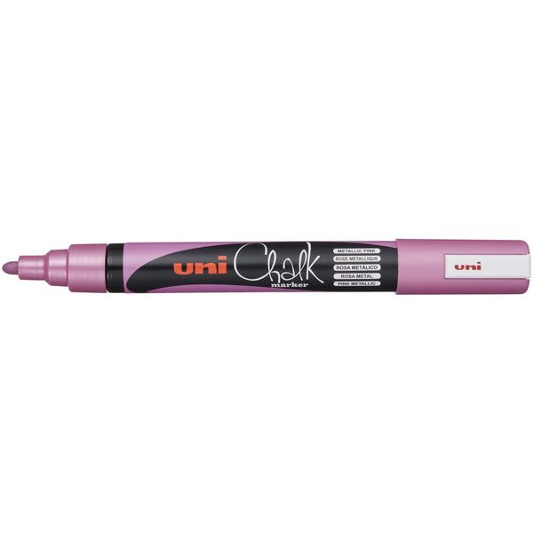 Uni Chalk Marker 1.8-2.5mm Bullet Tip Metallic Pink PWE-5M CX249308