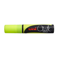 Uni Chalk Marker 15.0mm Chisel Tip Fluoro Yellow PWE-17K CX249862