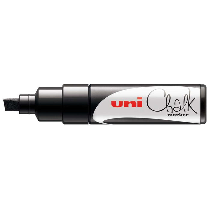 Uni Chalk Marker 8.0mm Chisel Tip Black PWE-8K CX249993