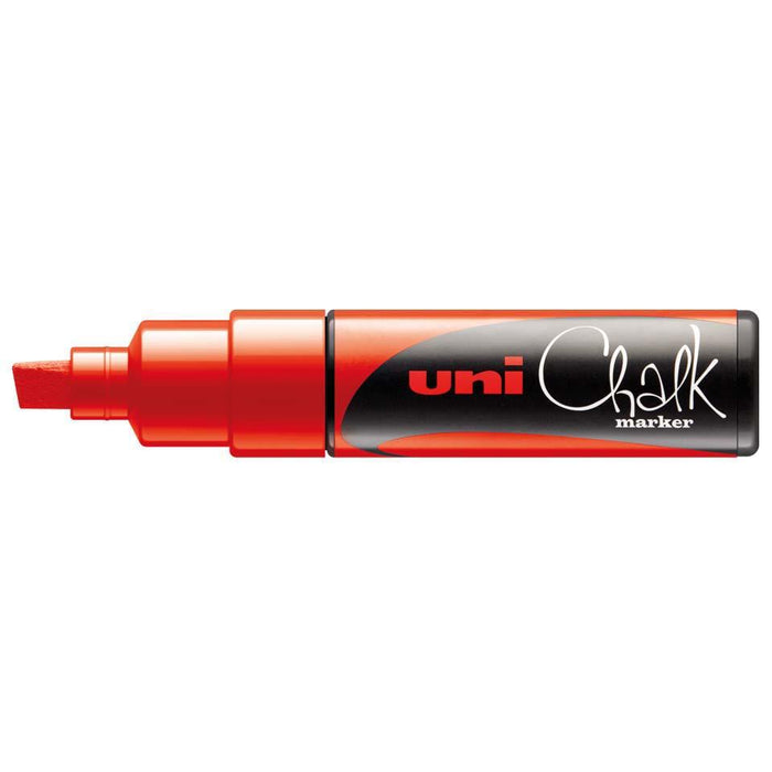 Uni Chalk Marker 8.0mm Chisel Tip Red PWE-8K CX249995