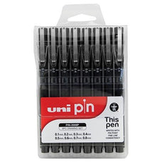 Uni Drawing System Pen 5 Nib Sizes - 1, 2, 3, 4, 5, 6, 7, 8mm Black CX249252