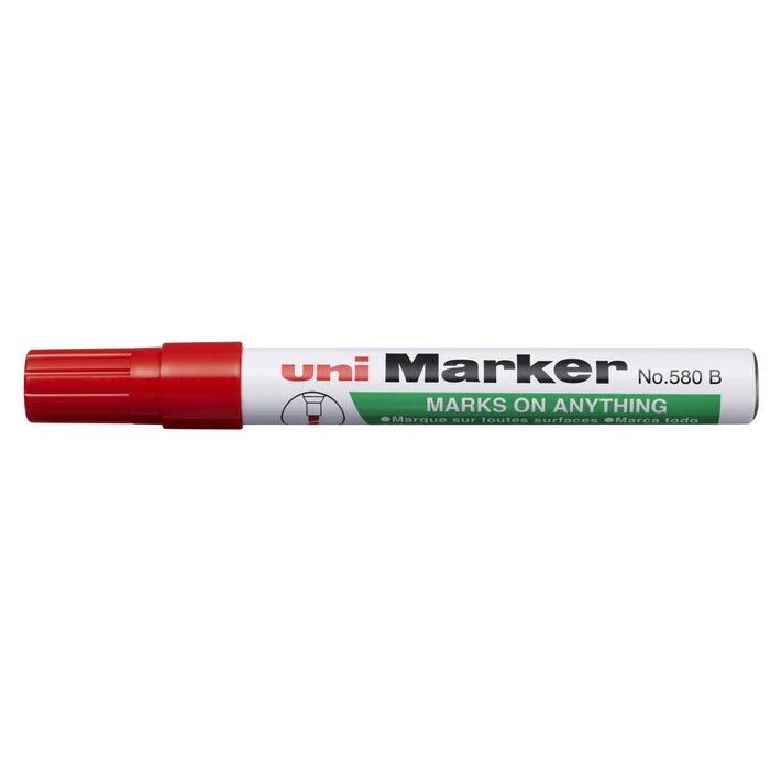 Uni Permanent Chisel Tip Marker Red 580 CX249963