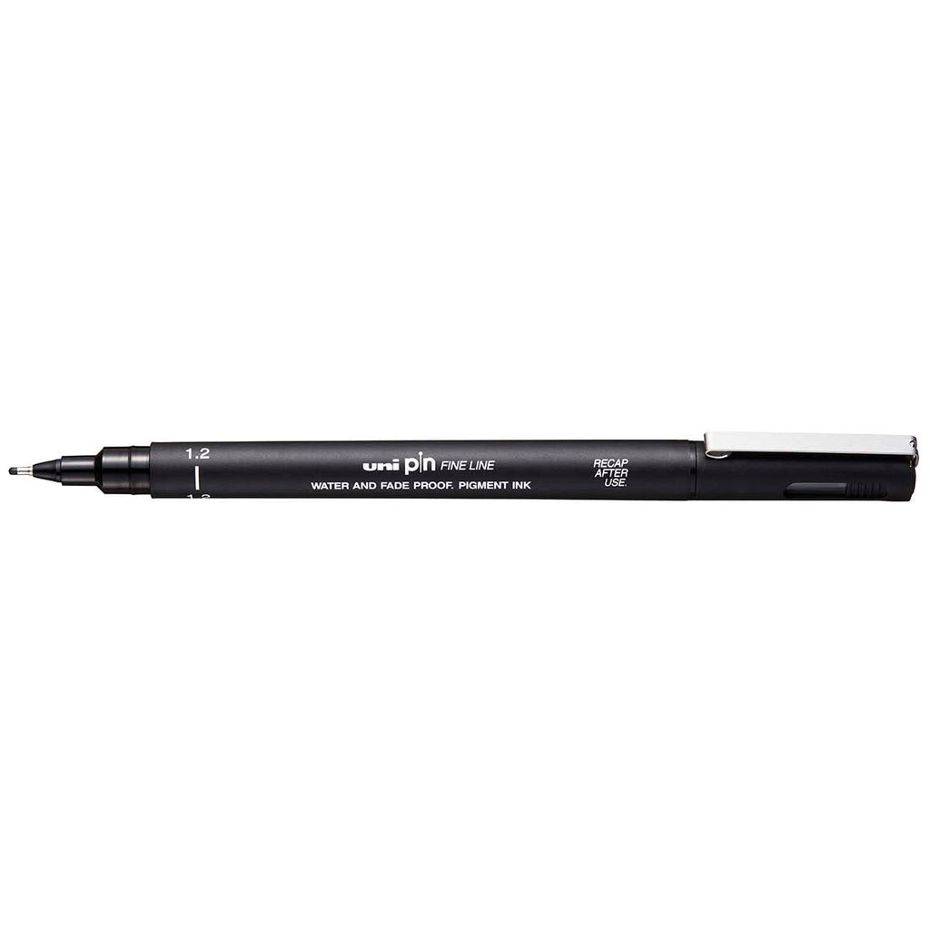 Uni Pin Fineline Permanent 1.2mm Black | Fibre Tip Pens — Discount Office