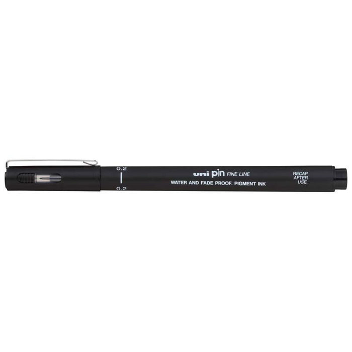 Uni Pin Fineline Permanent Marker, 0.2mm Black 02-200 CX250093