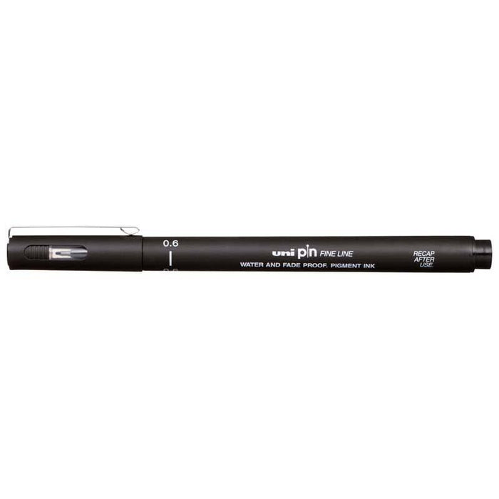 Uni Pin Fineline Permanent Marker, 0.6mm Black 06-200 CX250094