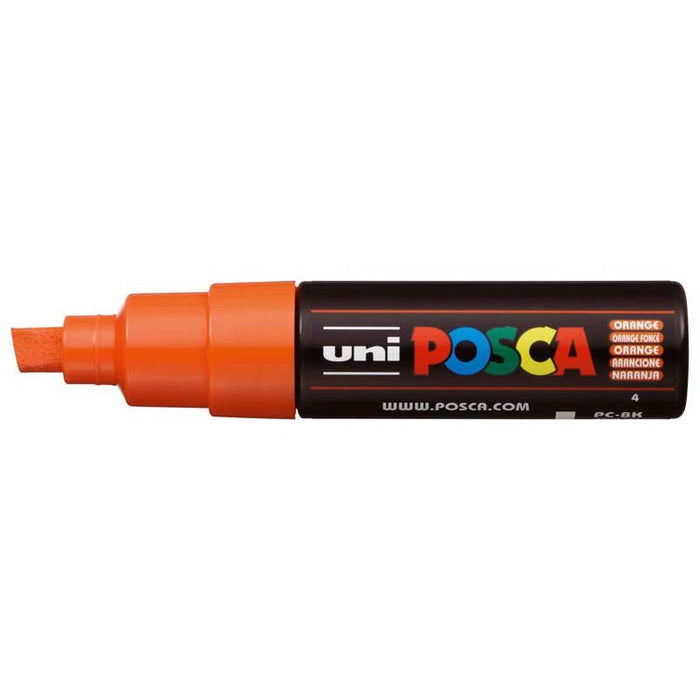 Uni Posca 8.0mm Chisel Tip Paint Marker PC-8K - Orange CX249728