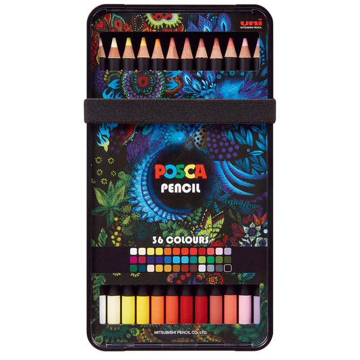 Uni Posca Colour Pencils, Assorted Colours, Set of 36 Pencils, KPE200 36C CX249013