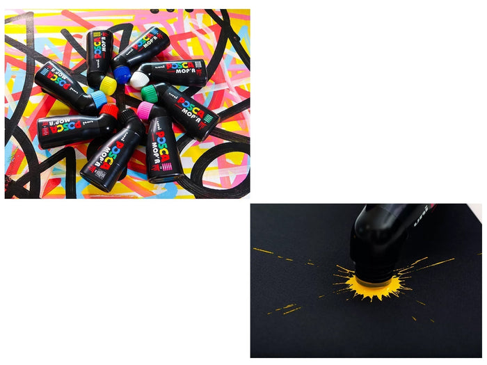 Uni Posca MOP'R Paint Marker Set, PCM-22, 8 Assorted Colours Pack, PCM228C, 3.0mm-19.0mm CX250318