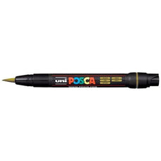 Uni Posca Paint Marker, Brush Tip, PCF-350, Gold, 0.1-1.0mm CX250004