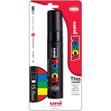 Uni Posca Paint Marker PC-17K, Black, Extra Broad Chisel Tip 15.0mm CX250207