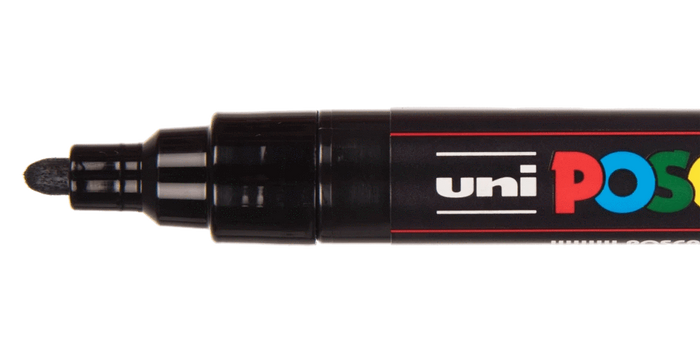 Uni Posca Paint Marker PC-17K, Silver, Extra Broad Chisel Tip 15.0mm CX250185