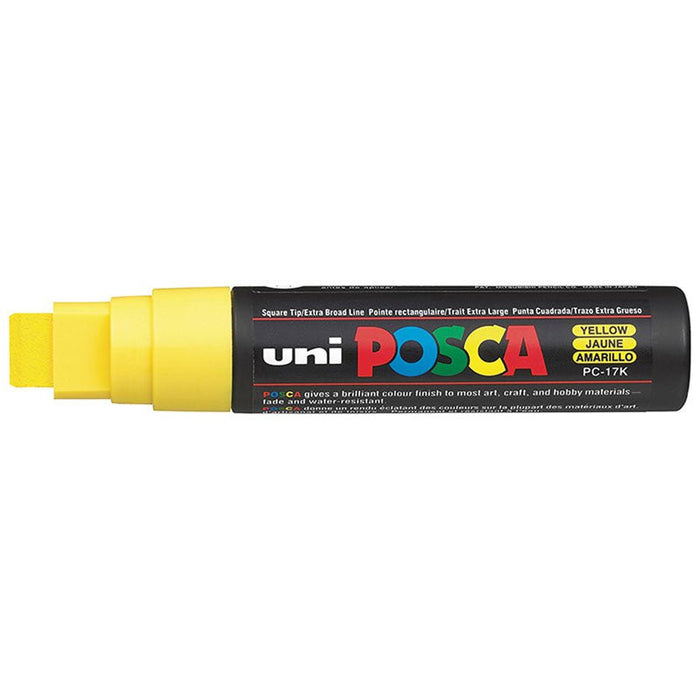 Uni Posca Paint Marker, PC-17K, Yellow, Extra Broad Chisel Tip, 15.0mm CX250065