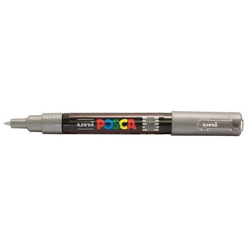Uni Posca Paint Marker, PC-1M, Silver, Extra Fine, 0.7-1.0mm CX250025