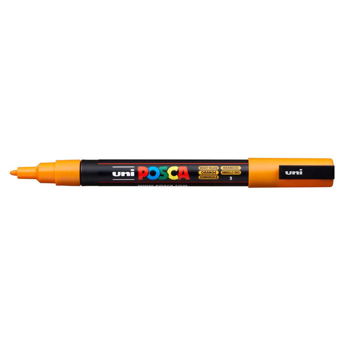 Uni Posca Paint Marker, PC-3M, Bright Yellow, Fine Tip, 0.9-1.3mm CX250132