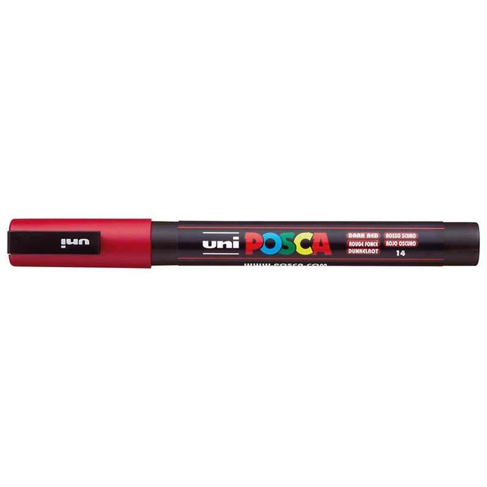 Uni Posca Paint Marker PC-3M, Dark Red, Fine Tip 0.9-1.3mm CX250145