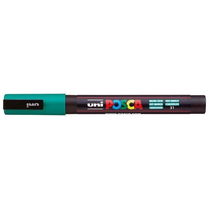 Uni Posca Paint Marker PC-3M, Emerald Green, Fine Tip 0.9-1.3mm CX250142