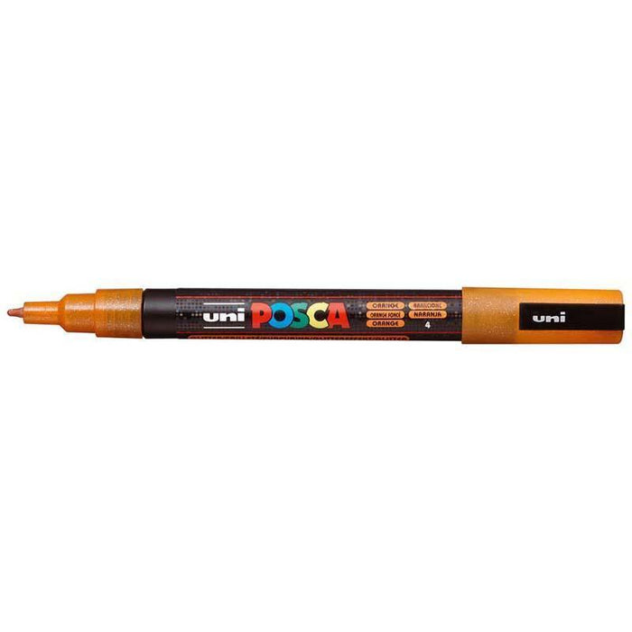 Uni Posca Paint Marker PC-3M, Glitter Orange, Fine Tip 0.9-1.3mm CX250156