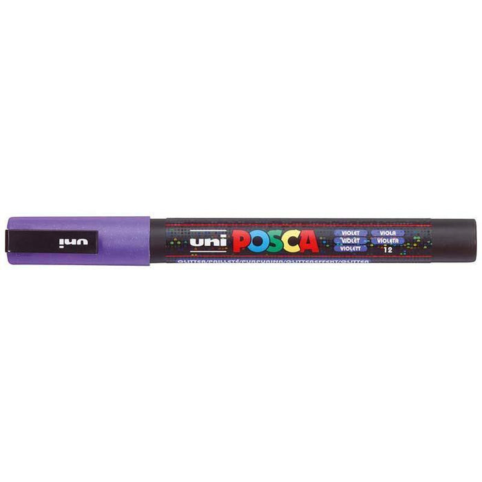 Uni Posca Paint Marker PC-3M, Glitter Violet, Fine Tip 0.9-1.3mm CX250155