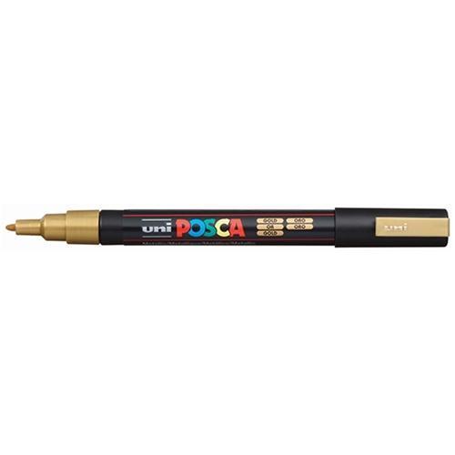 Uni Posca Paint Marker, PC-3M, Gold, Fine Tip, 0.9-1.3mm CX250034