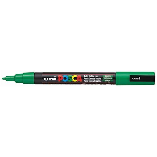 Uni Posca Paint Marker, PC-3M, Green, Fine Tip, 0.9-1.3mm CX250040