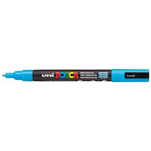 Uni Posca Paint Marker, PC-3M, Light Blue, Fine Tip, 0.9-1.3mm CX250037