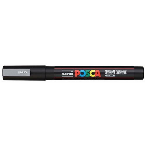 Uni Posca Paint Marker, PC-3M, Silver, Fine Tip, 0.9-1.3mm CX250035