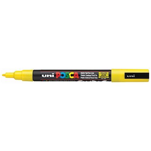 Uni Posca Paint Marker, PC-3M, Yellow, Fine Tip, 0.9-1.3mm CX250038