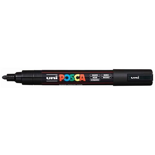 Uni Posca Paint Marker, PC-5M, Black, Medium Bullet Tip, 1.8-2.5mm CX250043