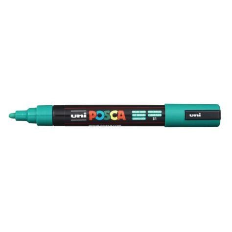 Uni Posca Paint Marker PC-5M, Emerald Green, Medium Bullet Tip 1.8-2.5mm CX250166