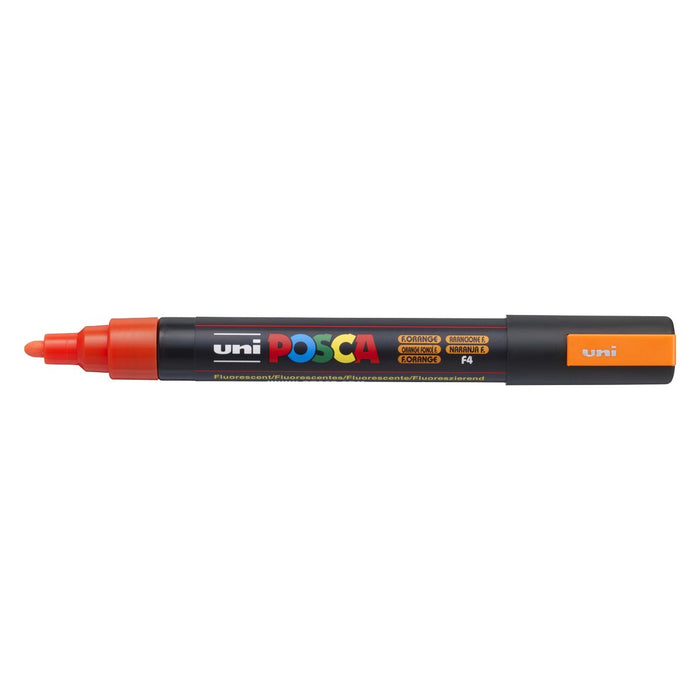 Uni Posca Paint Marker PC-5M, Fluoro Orange, Medium Bullet Tip 1.8-2.5mm CX249038