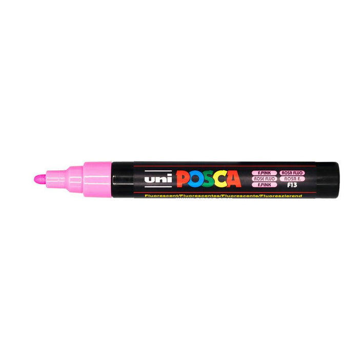 Uni Posca Paint Marker PC-5M, Fluoro Pink, Medium Bullet Tip 1.8-2.5mm CX249039