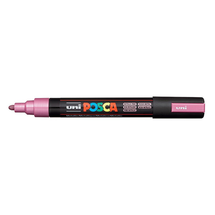 Uni Posca Paint Marker PC-5M, Metallic Pink, Medium Bullet Tip 1.8-2.5mm CX249046