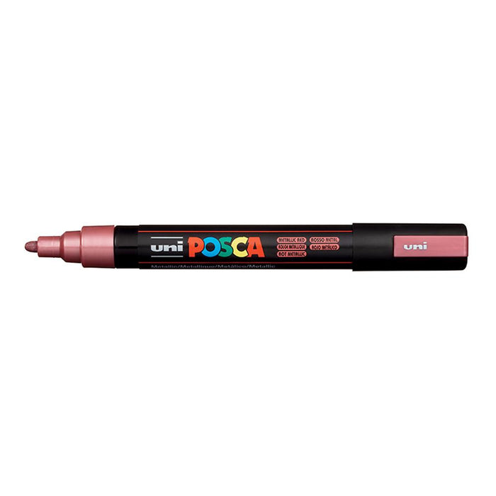 Uni Posca Paint Marker PC-5M, Metallic Red, Medium Bullet Tip 1.8-2.5mm CX249047