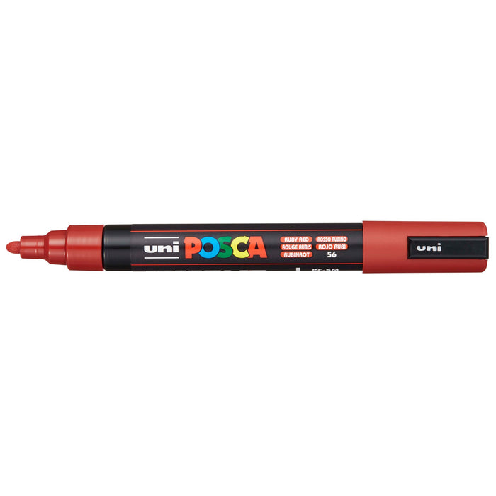 Uni Posca Paint Marker PC-5M, Ruby Red, Medium Bullet Tip 1.8-2.5mm CX249302