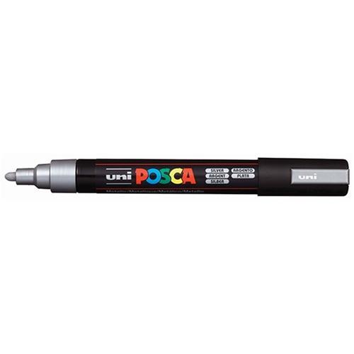 Uni Posca Paint Marker, PC-5M, Silver, Medium Bullet Tip, 1.8-2.5mm CX250048