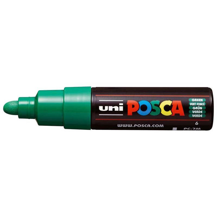Uni Posca Paint Marker, PC-7M, Green, Bold Bullet Tip, 4.5-5.5mm CX249823