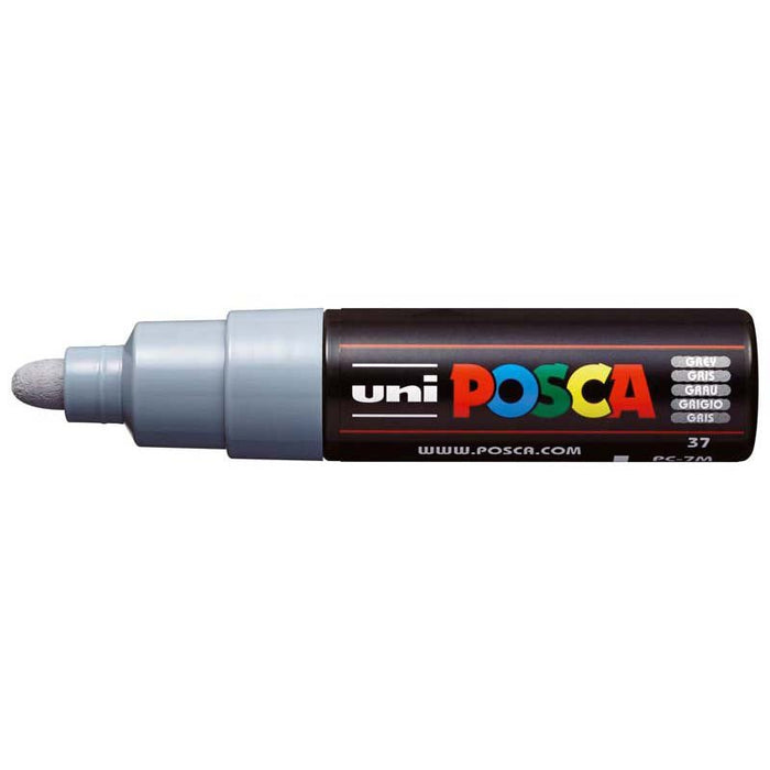 Uni Posca Paint Marker, PC-7M, Grey, Bold Bullet Tip, 4.5-5.5mm CX249831