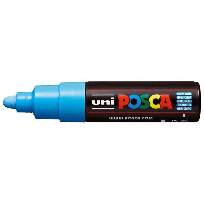 Uni Posca Paint Marker, PC-7M, Light Blue, Bold Bullet Tip, 4.5-5.5mm CX249829