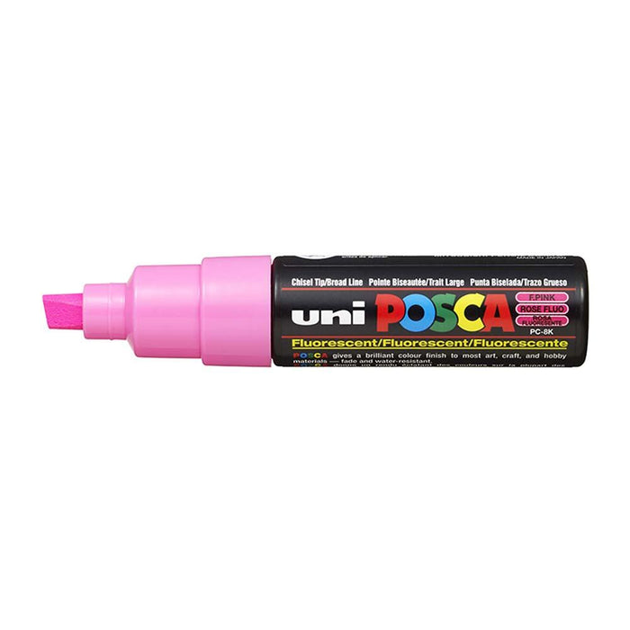 Uni Posca Paint Marker PC-8K, Fluoro Pink, Chisel Tip 8.0mm CX249073