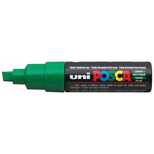 Uni Posca Paint Marker, PC-8K, Green, Chisel Tip, 8.0mm CX250060